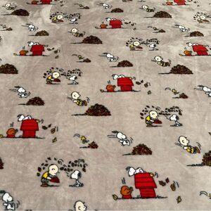 Peanuts Soft Gray Velvetloft Thanksgiving Queen Blanket